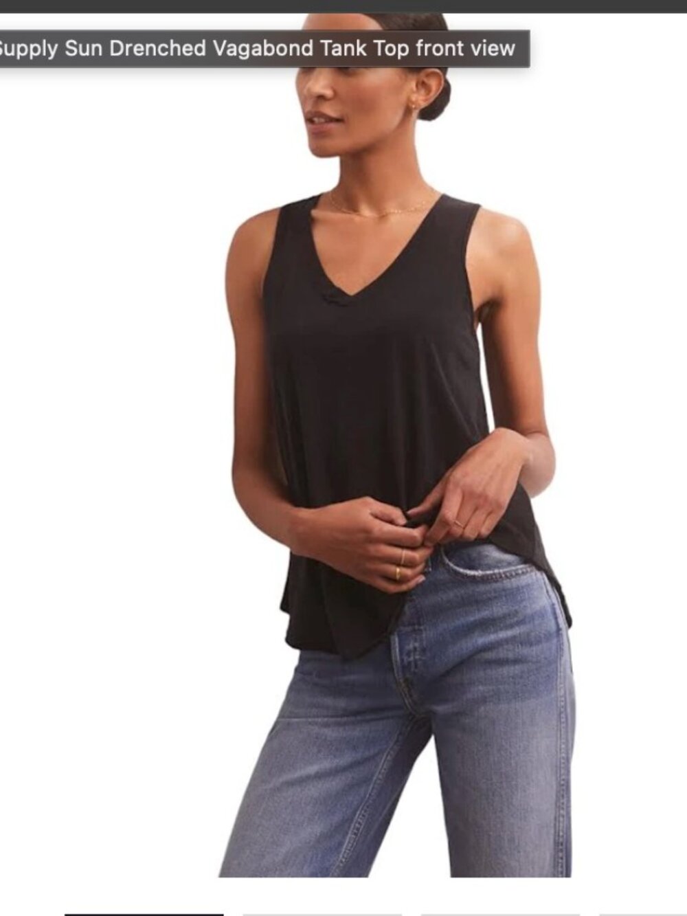 Z Supply Vagabond A-Line v-Neck Tank - Ribbed Hunter Green